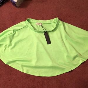 Neon green skater skirt